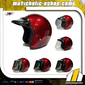 JPN ARC Helm Retro Plus Visor - Maroon Glossy