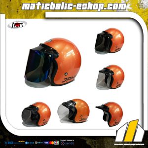 JPN ARC Helm Retro Plus Visor - Orange Glossy