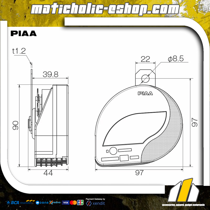 PIAA HO-12 Horn Slender Klakson 500Hz/400Hz - Image 4