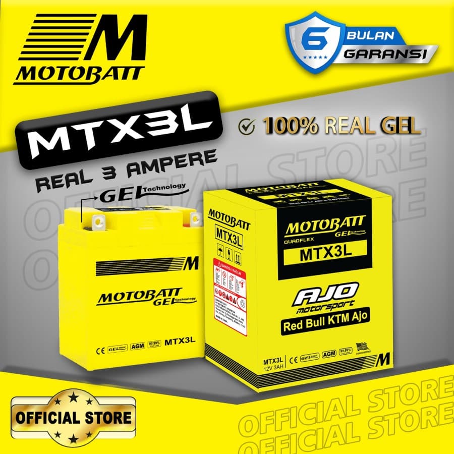 Motobatt - Accu Gel MTX3L - 3Ah